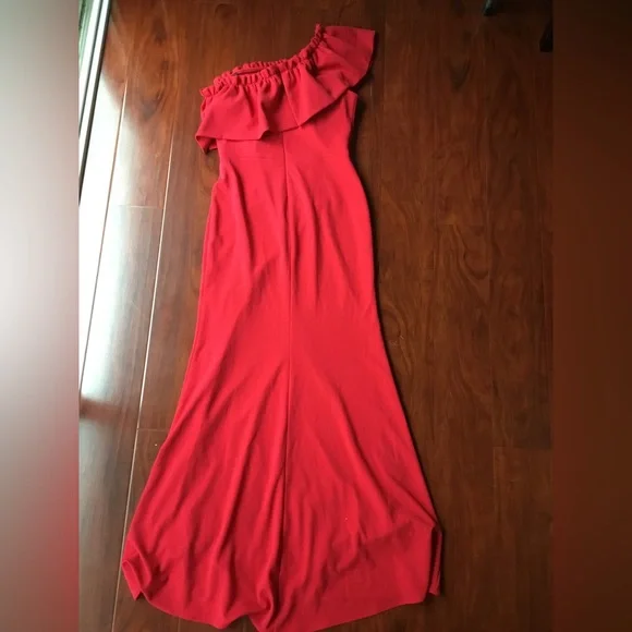 Aqua one shoulder ruffle maxi dress NWT - Picture 3 of 8